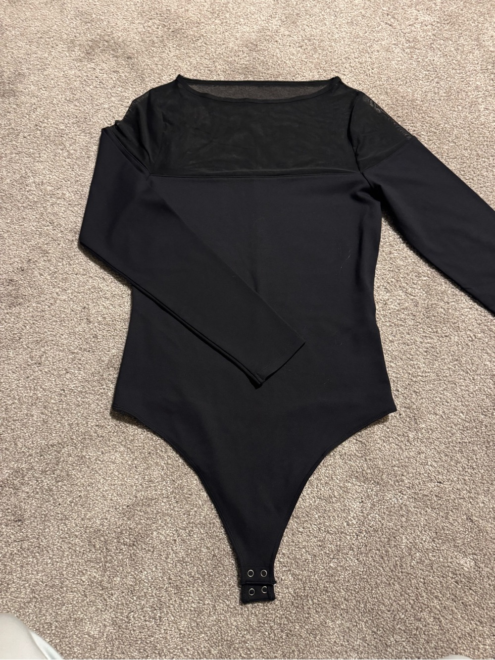 Abercrombie & Fitch Black Sheer Long Sleeve Bodysuit - Picture 3 of 4